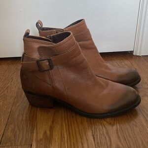 Vince Camuto Leather Booties, Brown Color, Size 8.5, worn once